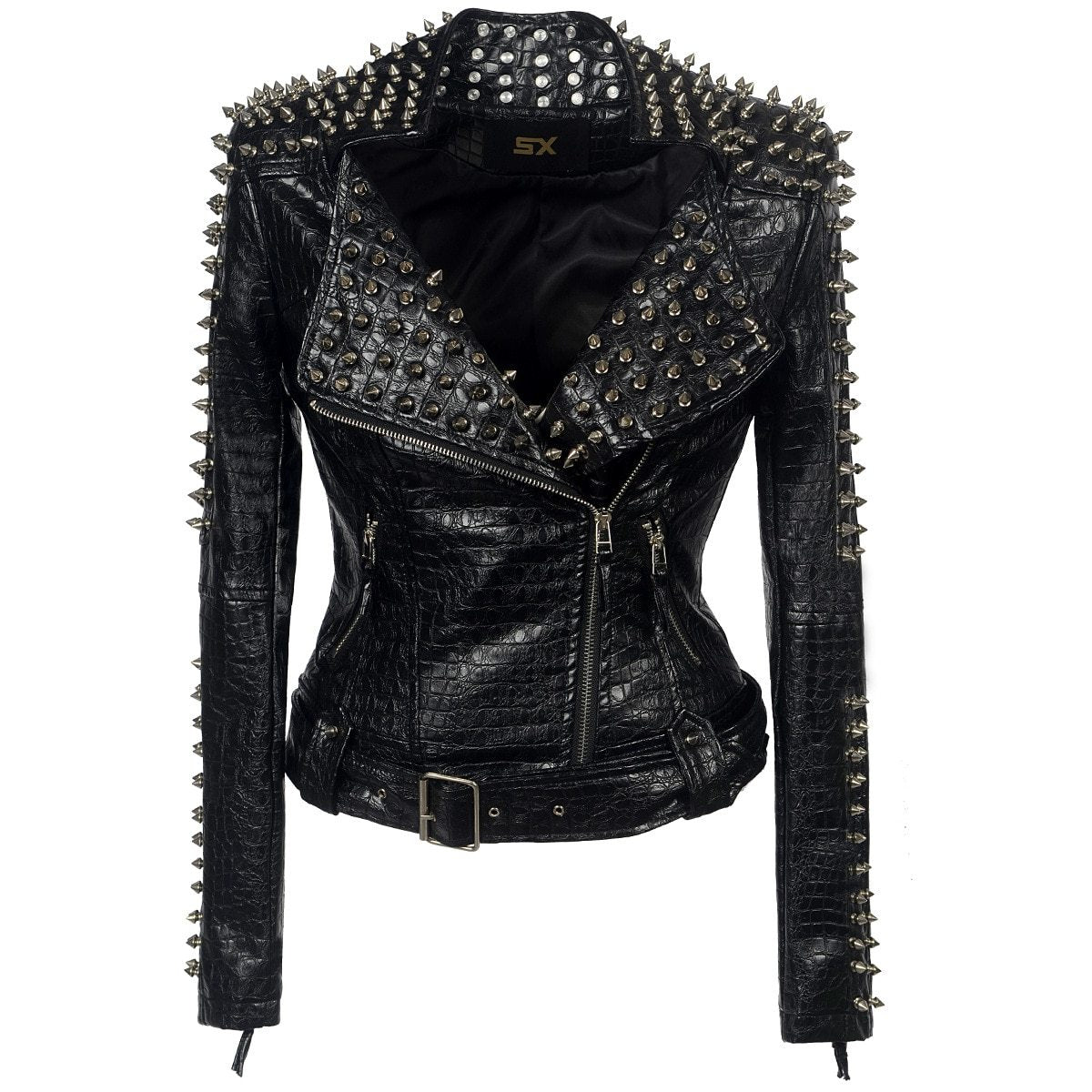Handmade Short leather jacket with studs