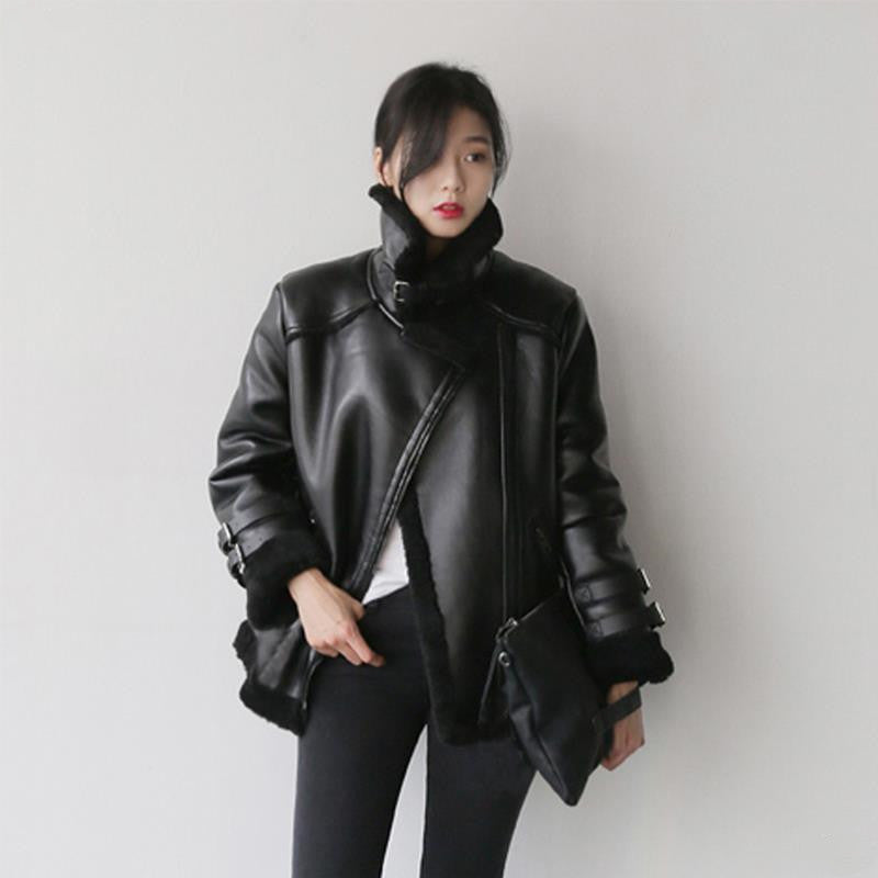 Handmade Winter Leather Motorcycle Jacket