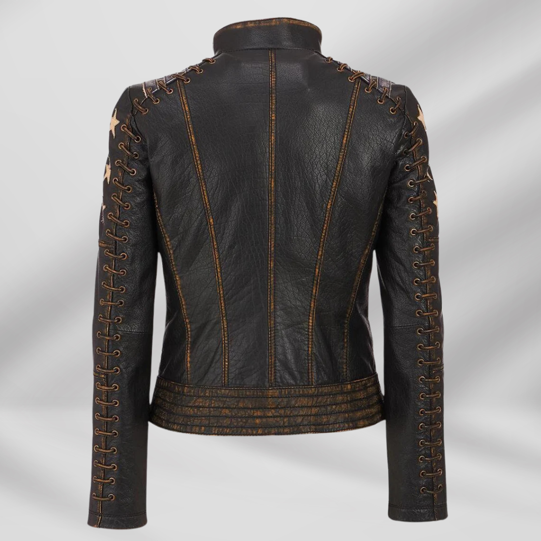 Handmade Women's Distressed Brown Café Racer Leather Jacket, Vintage Biker Bomber Jacket, Party Dancing Jacket