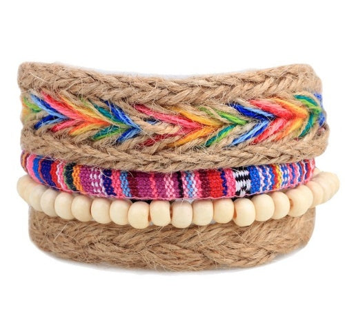 Leather Bracelet Multilayer Bead Bracelet Punk Wrap Bracelets Vintage punk Jewelry