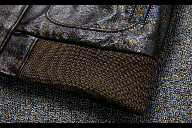Handmade Pure First Layer Cowhide Leather Plus Cotton Flight Suit