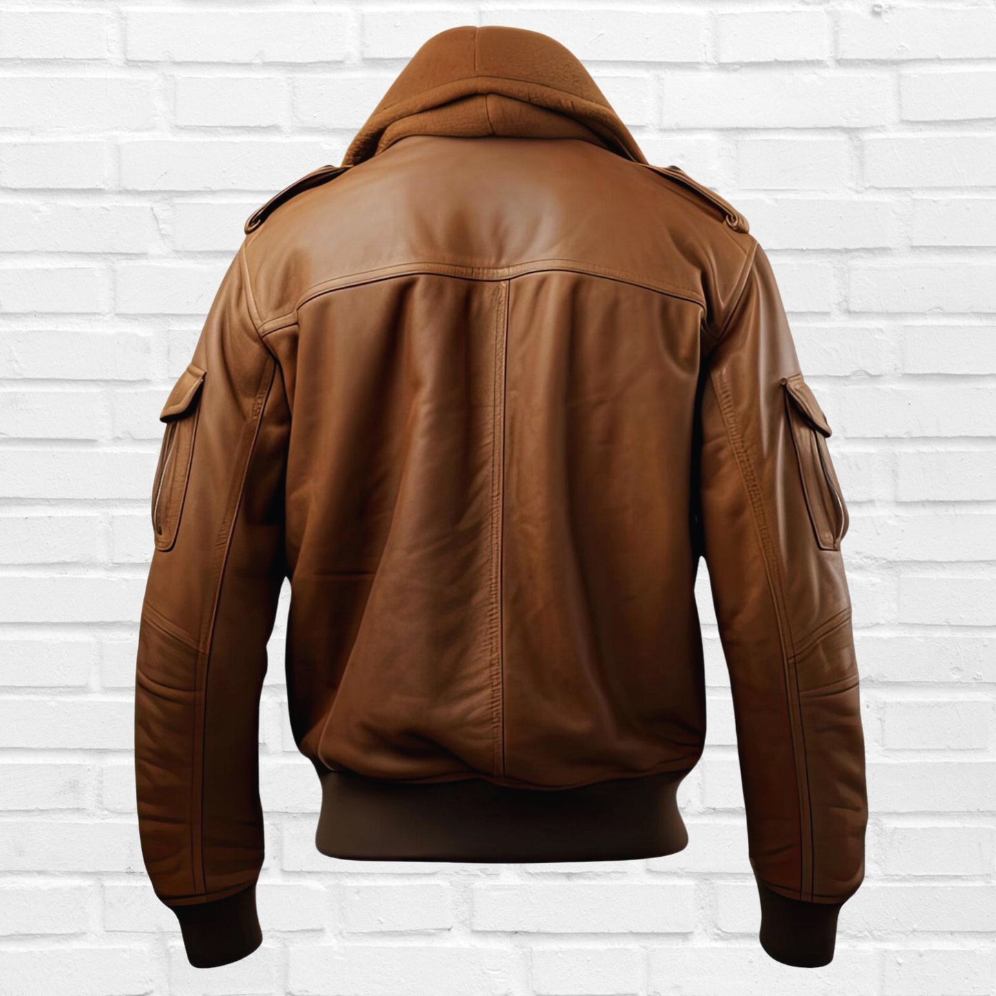Men’s Brown Sheepskin Aviator Bomber Jacket – Genuine Leather Pilot Coat, Soft Sherpa Shearling with Faux Fur Collar, Classic Flight Jacket