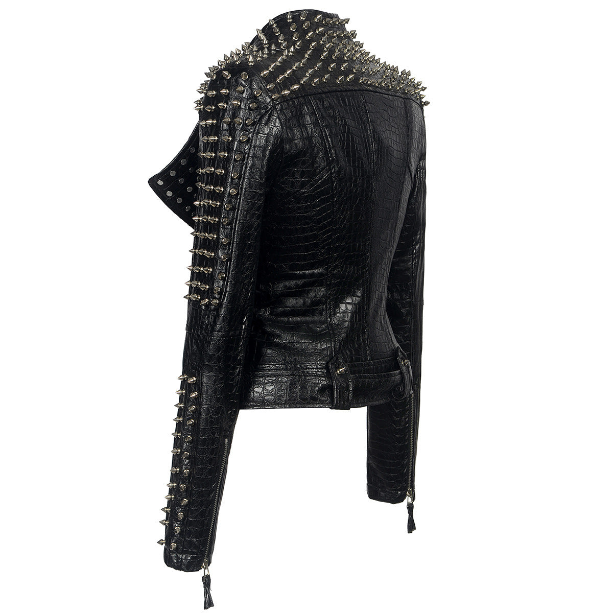 Handmade Short leather jacket with studs