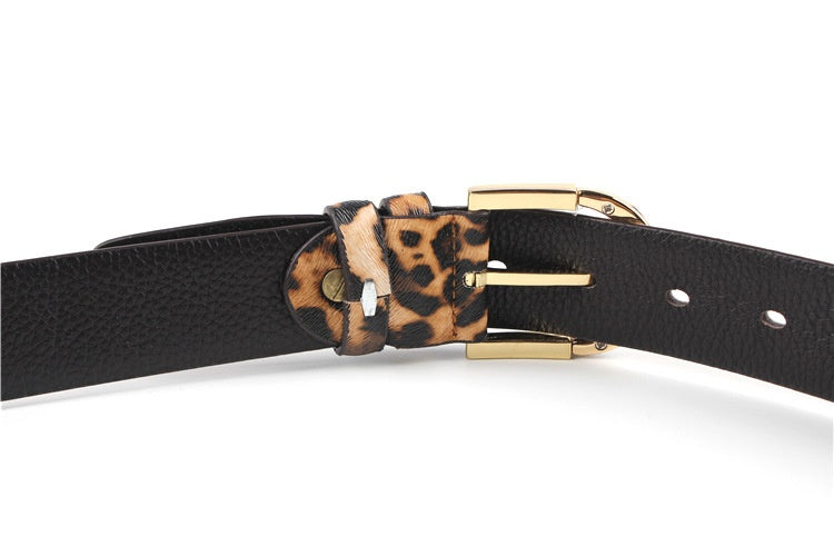 Women's Leopard Leather Belt