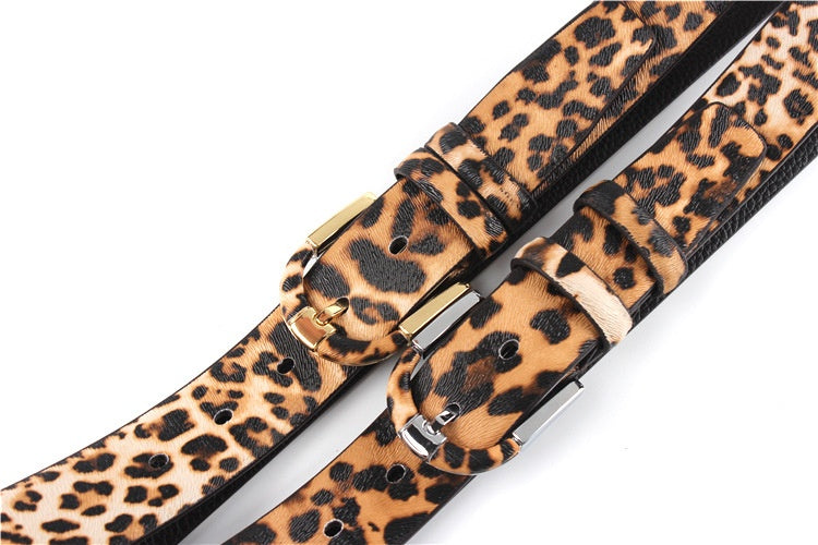 Women's Leopard Leather Belt