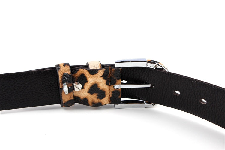 Women's Leopard Leather Belt