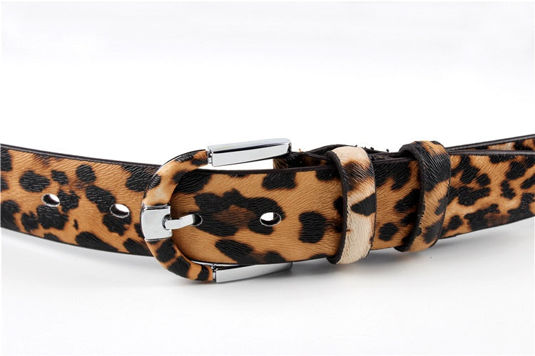 Women's Leopard Leather Belt