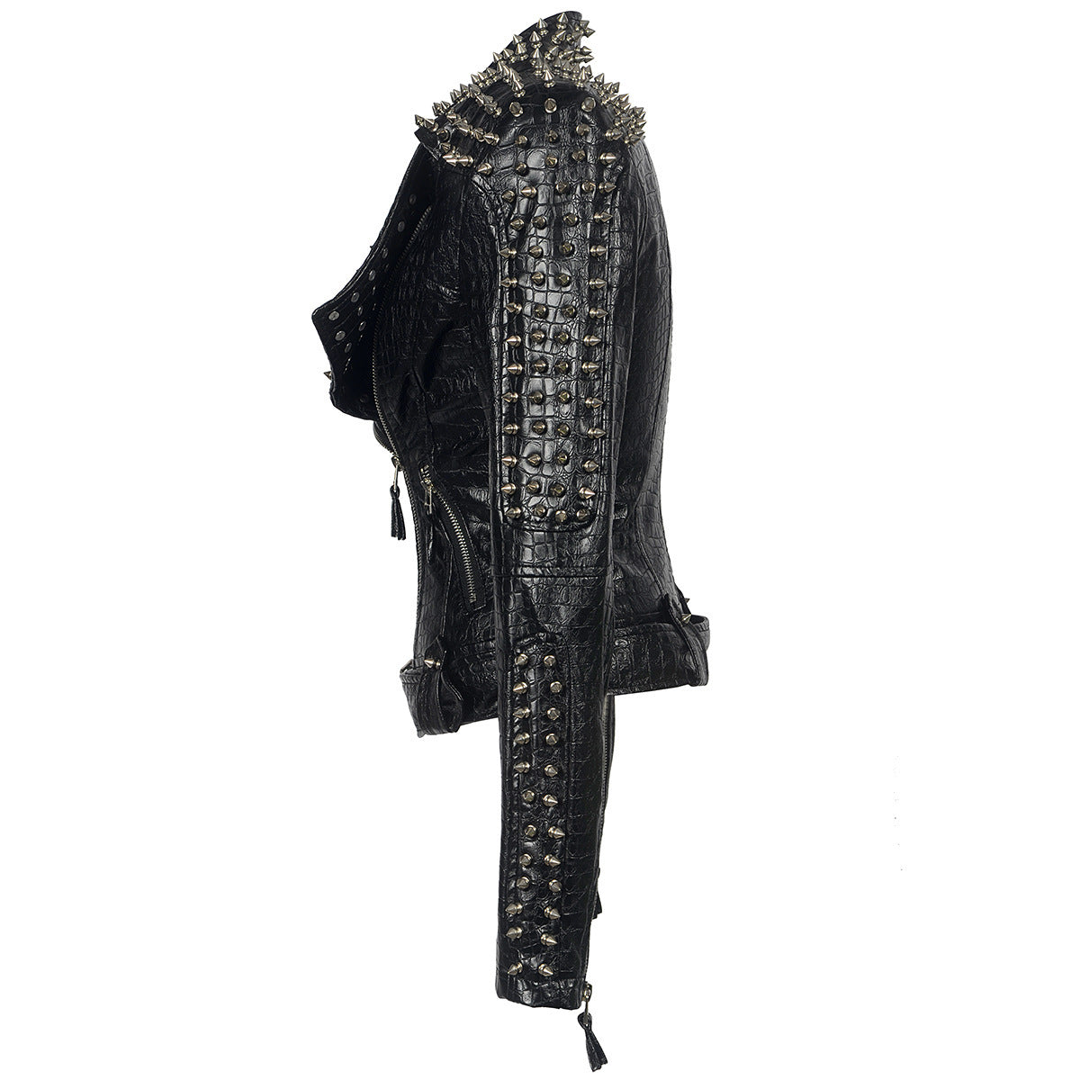 Handmade Short leather jacket with studs