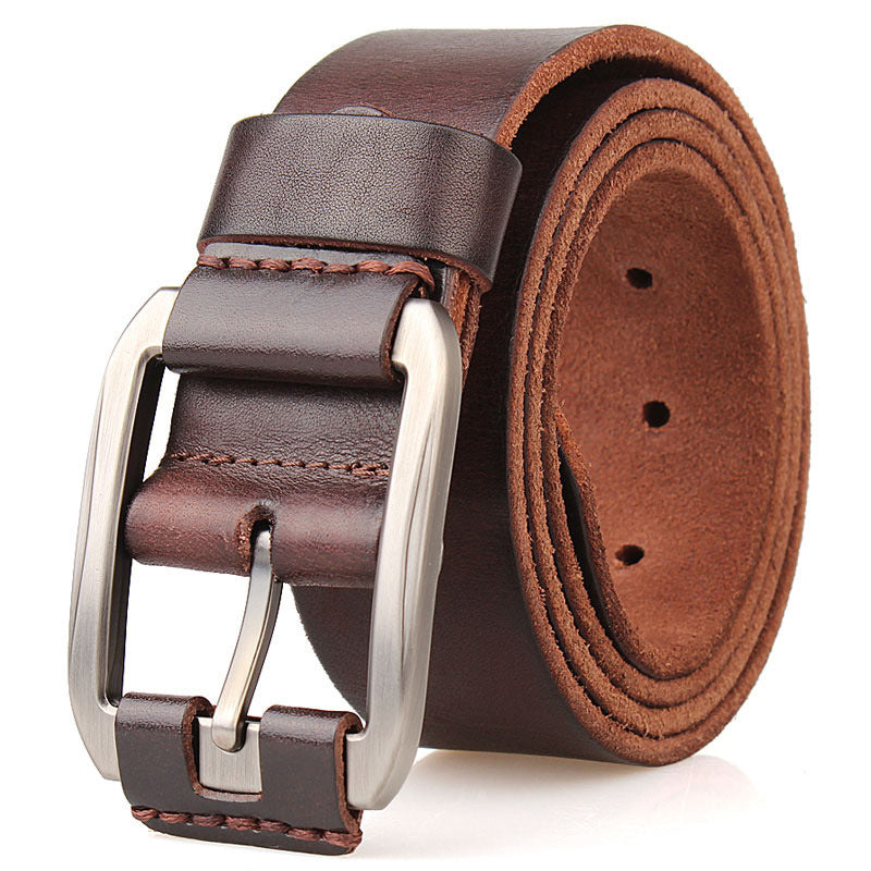 Cowhide Men's Leather Belt Leather Casual Pidai Pin Buckle