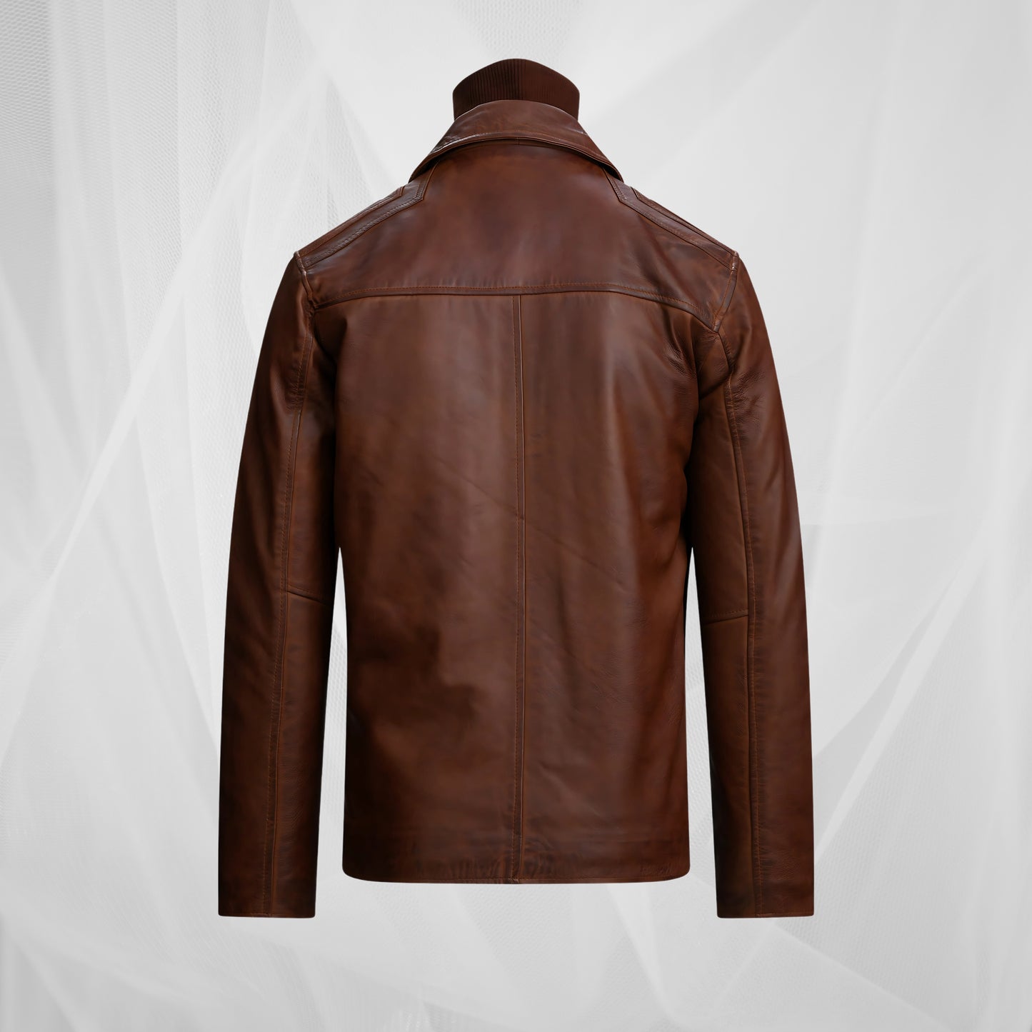 Vintage Brown Leather Jacket – Genuine Lambskin Cafe Racer, Stylish Zip-Up Biker Jacket, Classic Moto Bomber Coat, Soft Real Leather Outerwear