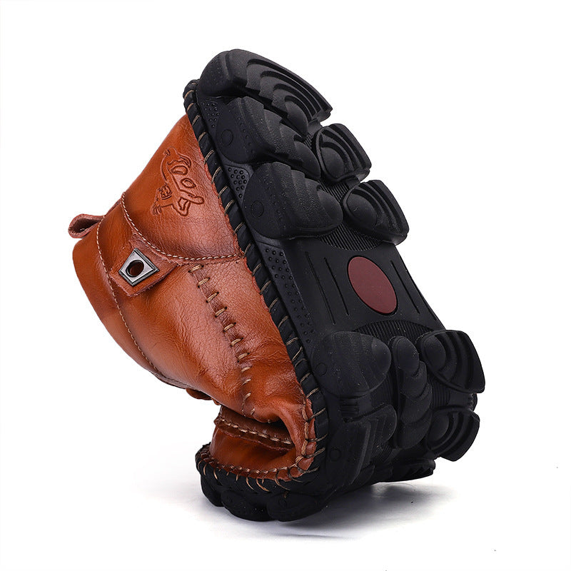 Leather cowhide hand-stitched shoes