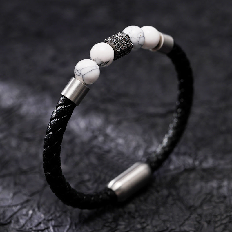 Hand-woven Cowhide Leather Bracelet Gold