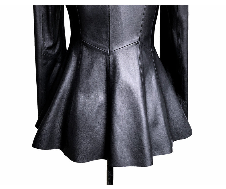 Handmade Short Coat Women's Leather Jacket