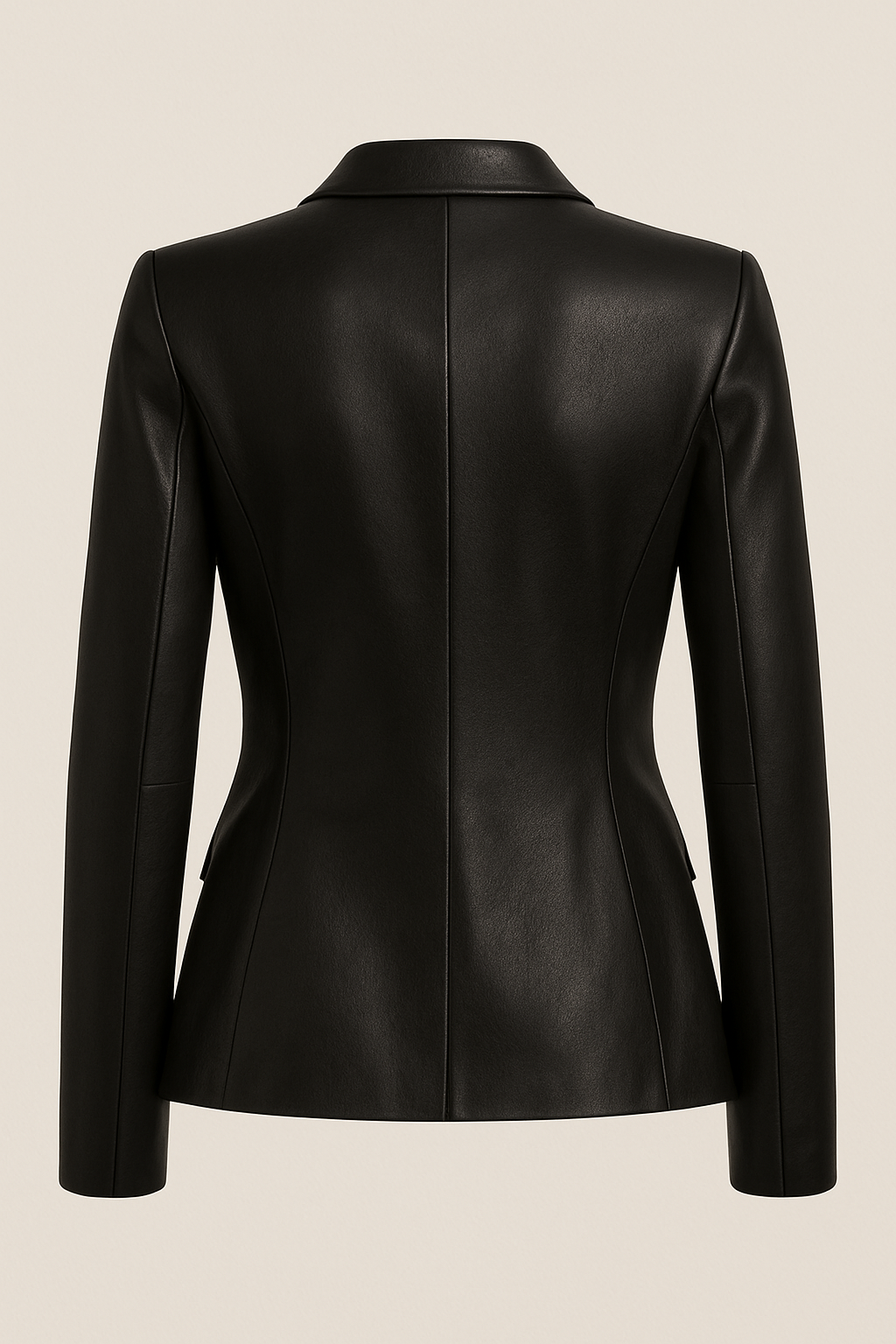 Handmade Women’s Black Genuine Leather Blazer – Classic Handmade Formal Jacket for Stylish Look