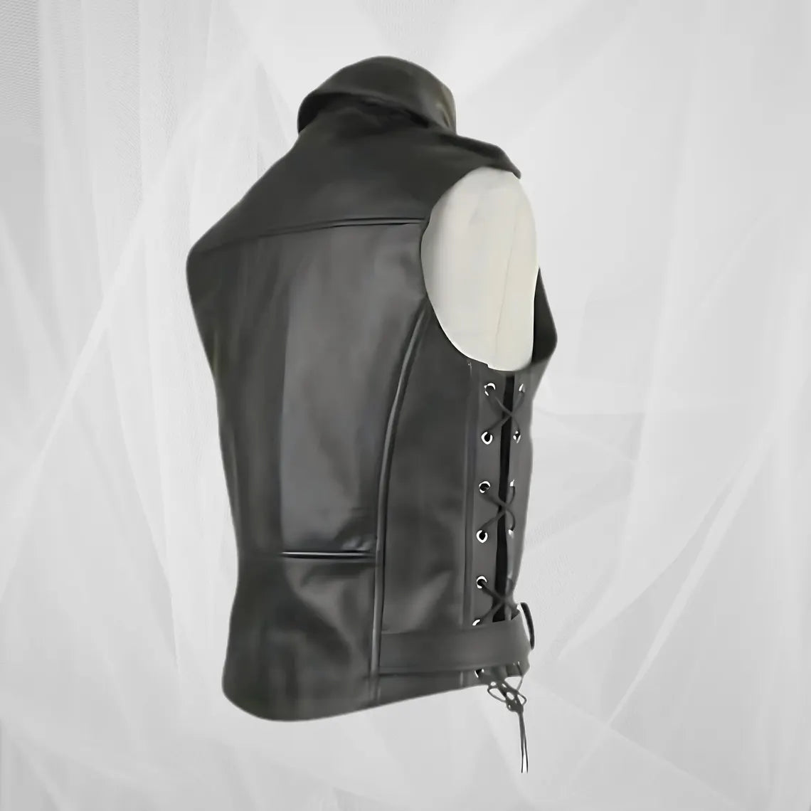 Handmade Men’s Biker Leather Jacket with Waist Belt – Genuine Motorcycle Riding Coat with Zipper Closure, Classic Cafe Racer Outerwear