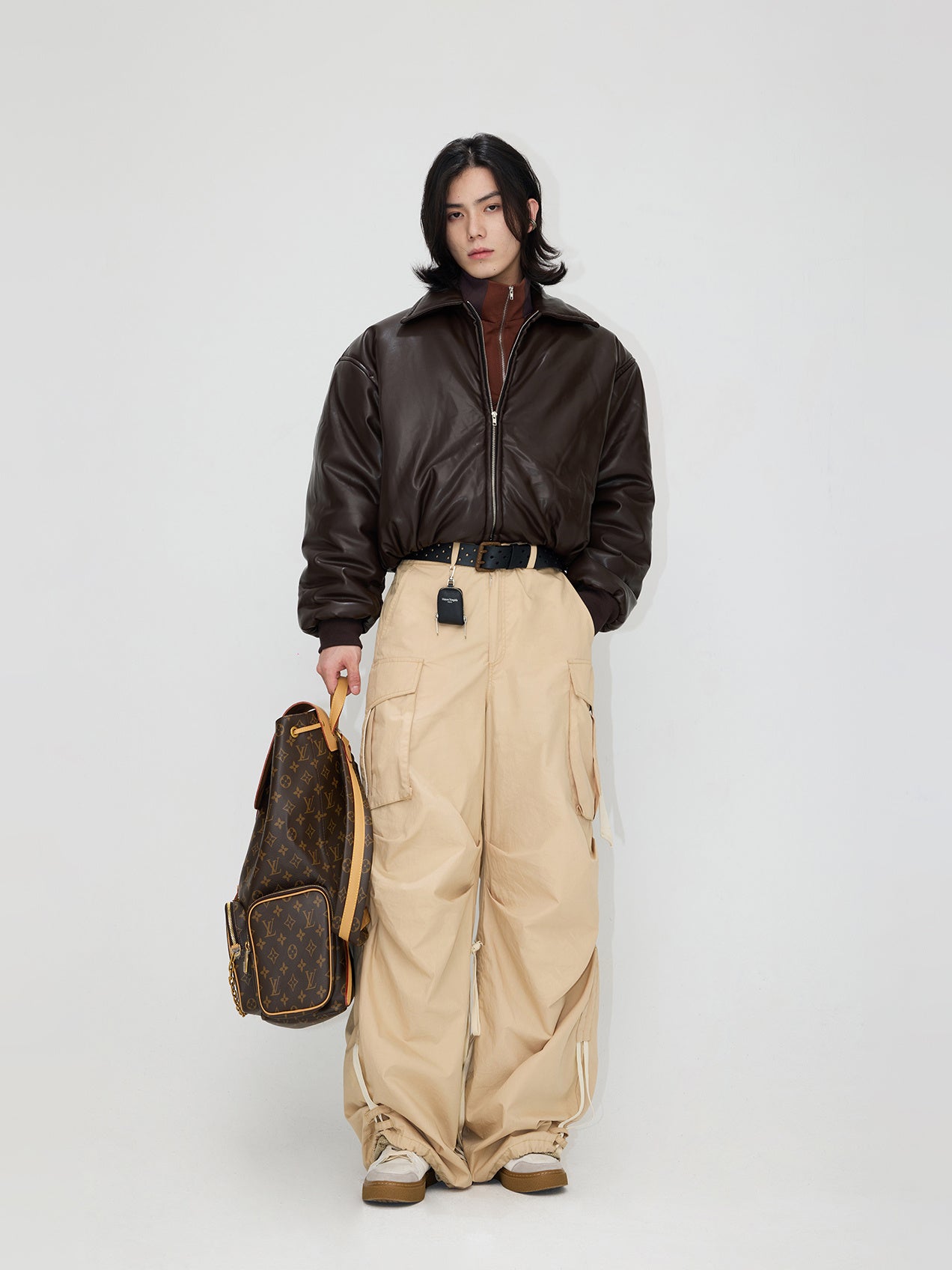 Handmade Real Leather Women's Short Drop-shoulder Leather Coat Jacket