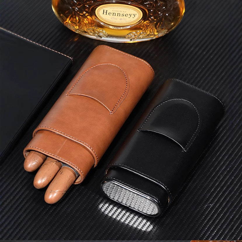 Cigar Case Portable Cigarette Case Leather Case