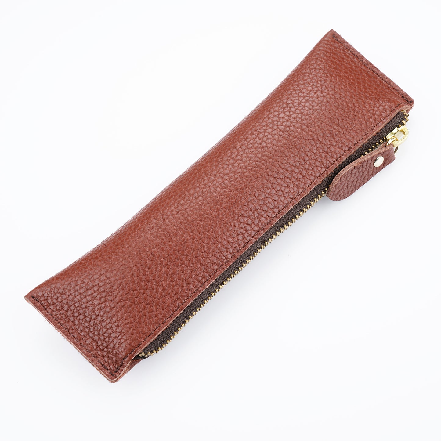 Large capacity leather pencil case