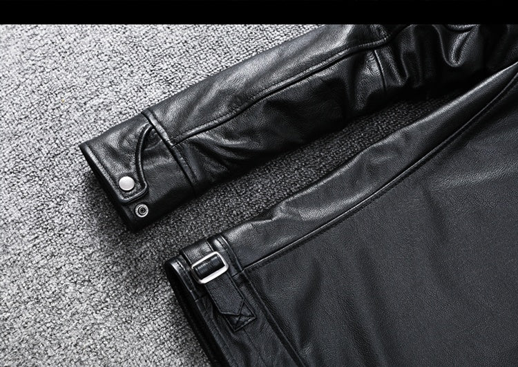 Handmade Top Layer Soft Cowhide Men's Slim Leather Jacket