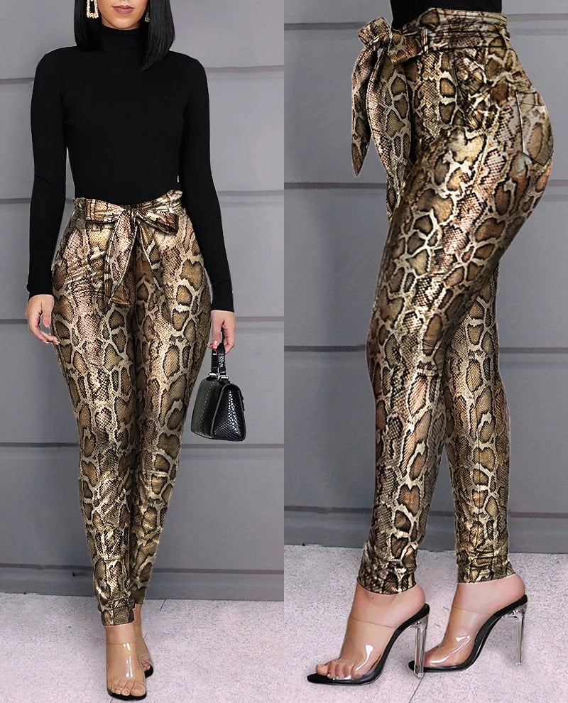 Fashion casual pants leather pants