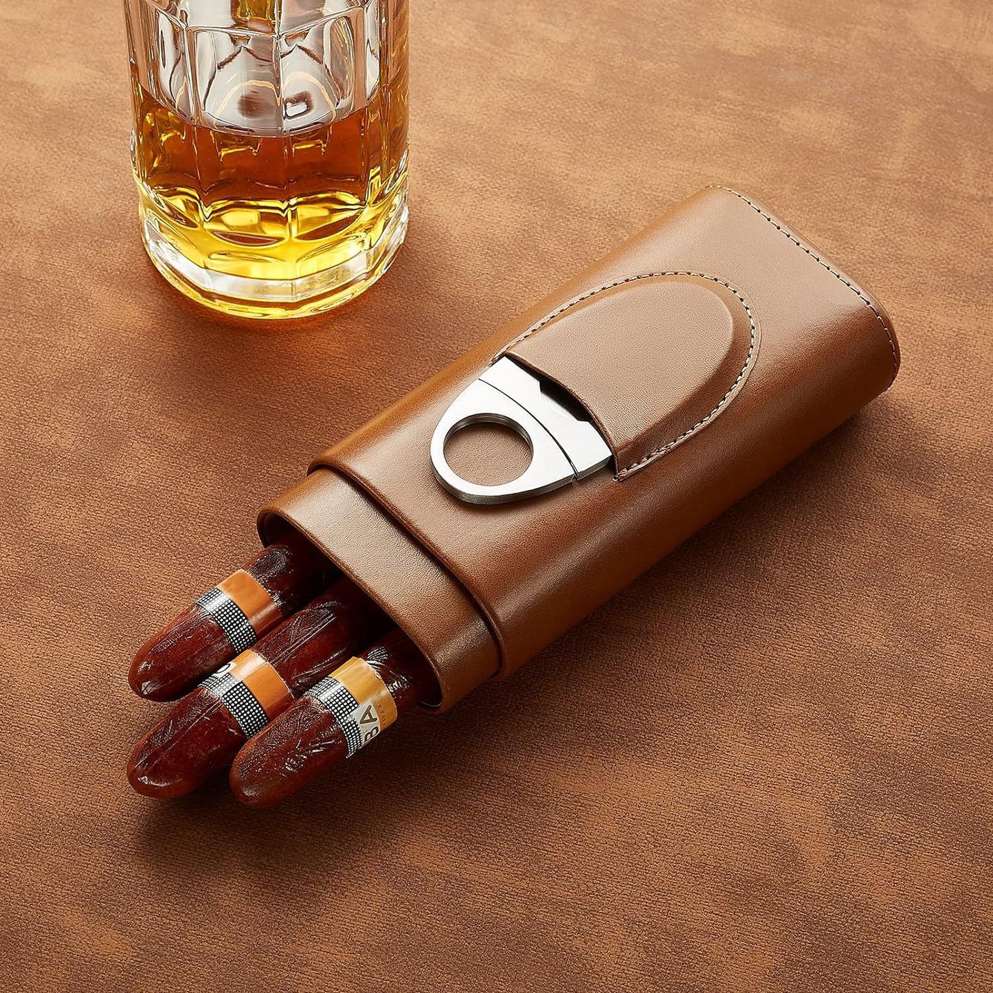 Cigar Case Portable Cigarette Case Leather Case