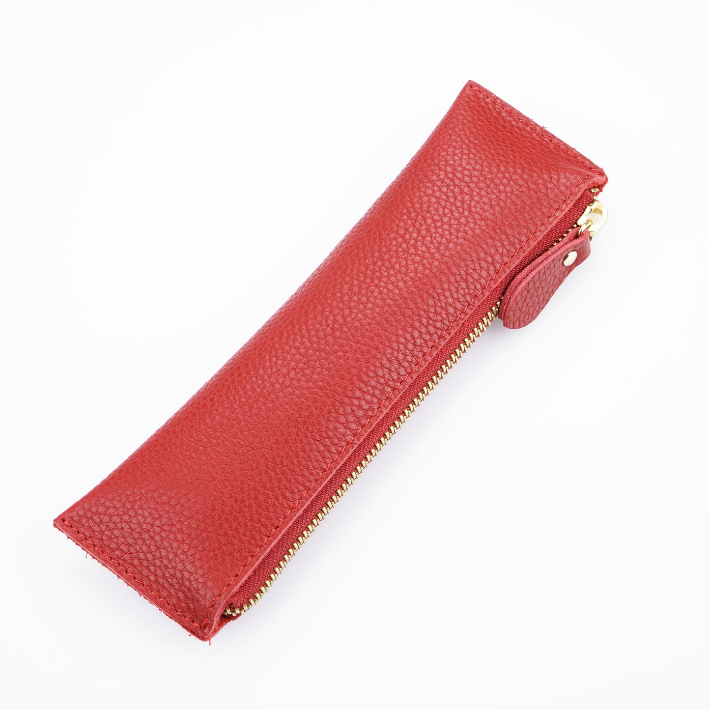 Large capacity leather pencil case