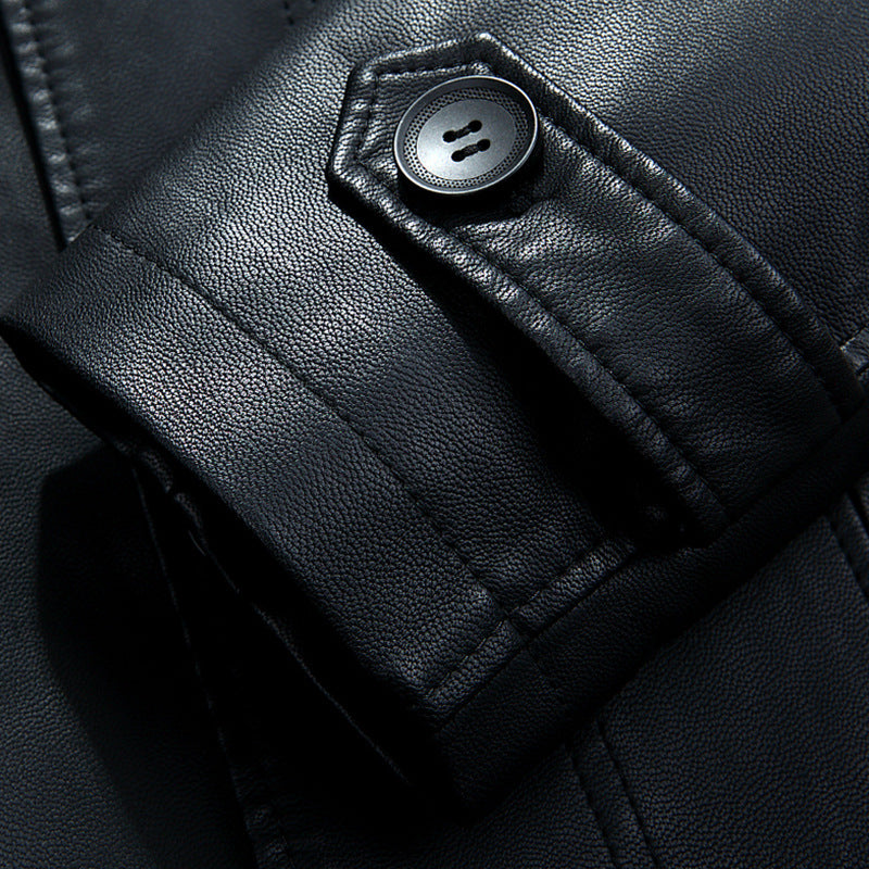 Handmade Men's leather coat Real Leather Long Coat