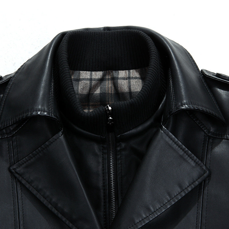 Handmade Men's leather coat Real Leather Long Coat