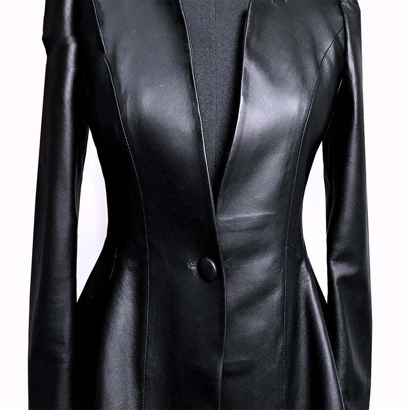 Handmade Short Coat Women's Leather Jacket