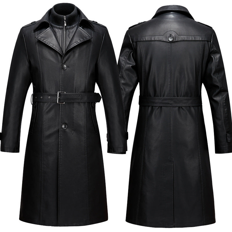 Handmade Men's leather coat Real Leather Long Coat