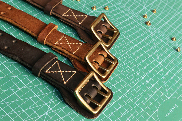Cowhide Handmade Stitching Anti-allergy Men's Leather Belt