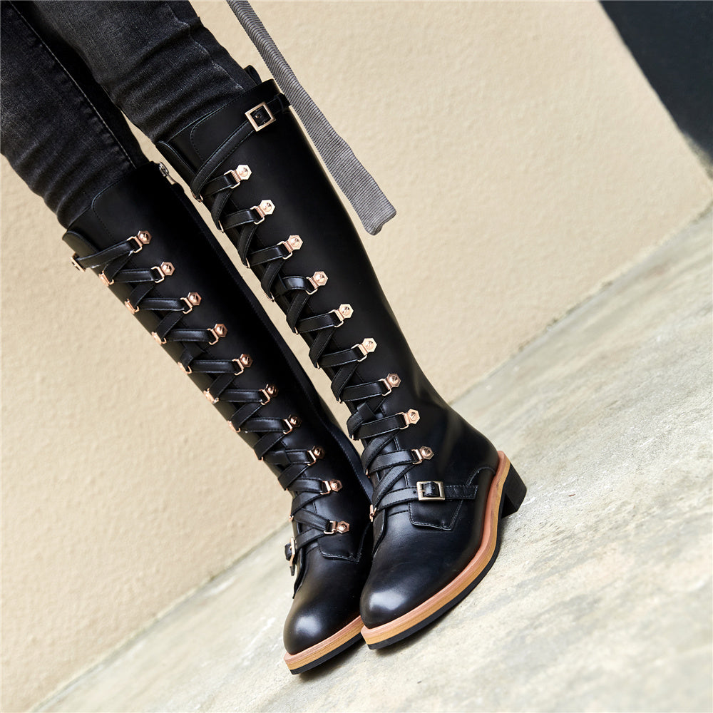 Leather Martin Boots – Handmade Vintage Combat Ankle Boots, Lace-Up Casual Biker Footwear