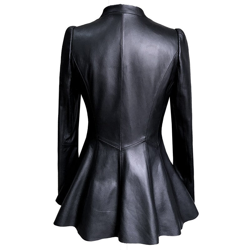Handmade Short Coat Women's Leather Jacket