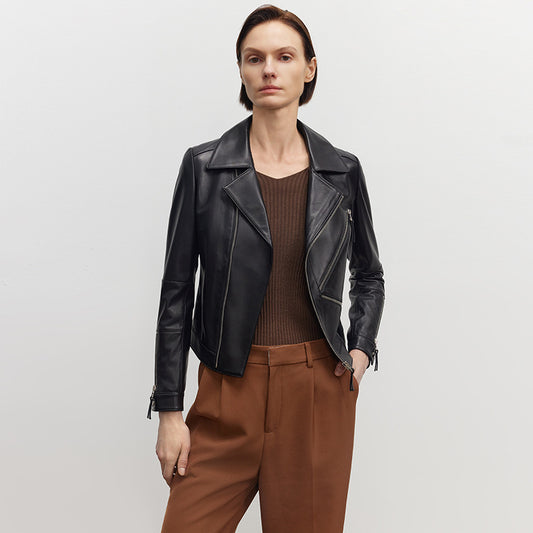 Handmade Real Leather Slim Fit Small Leather Clothes Coat