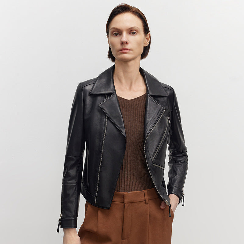 Handmade Real Leather Slim Fit Small Leather Clothes Coat