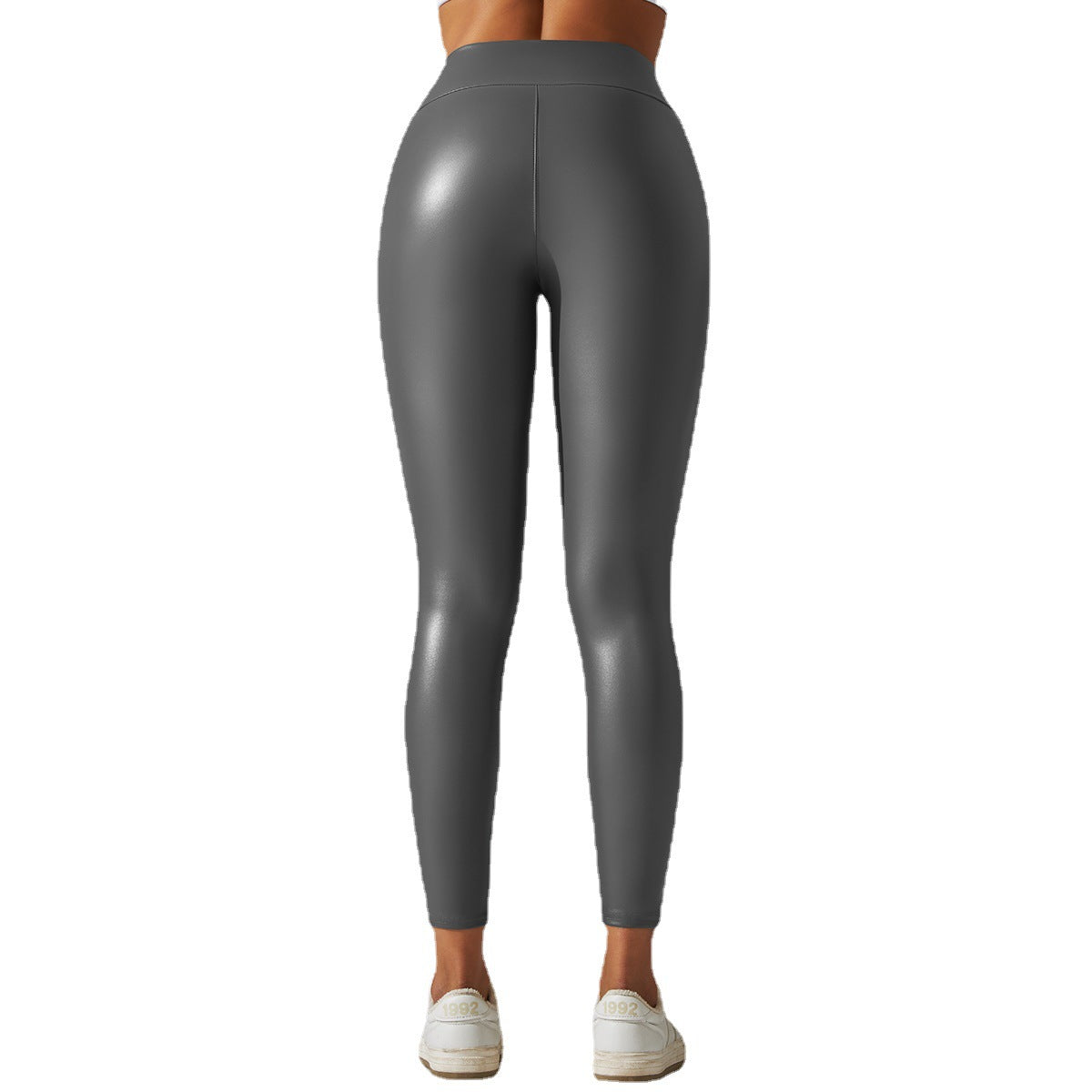 Women's Fashion Leather High Waist Tight Yoga Pants
