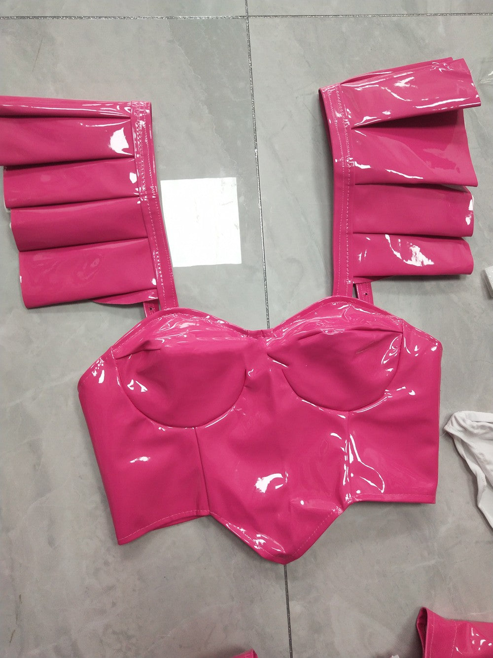 Lacquer Leather Dress Set Party Bar Dance Team