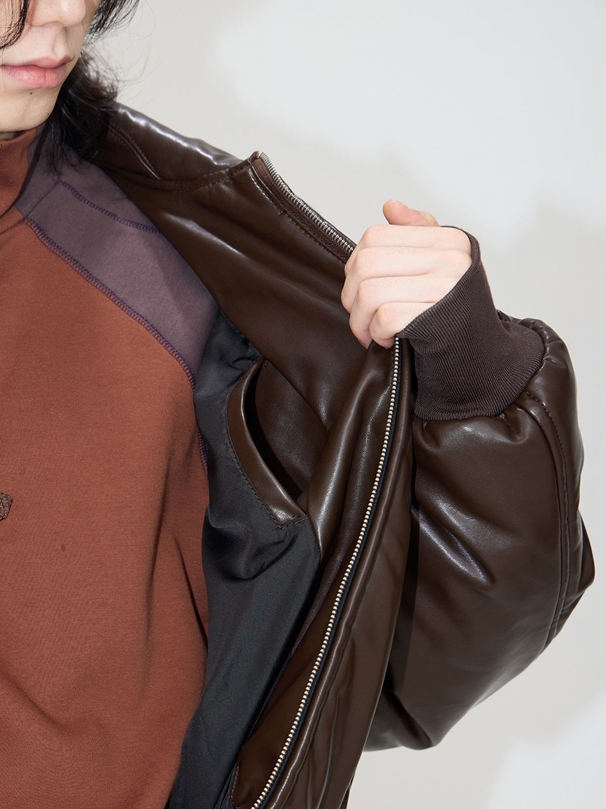 Handmade Real Leather Women's Short Drop-shoulder Leather Coat Jacket