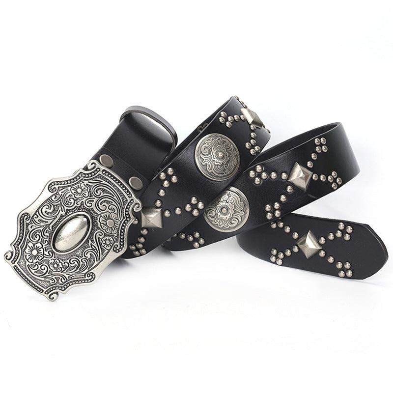 Fashion Personality Rivets Leather Belt