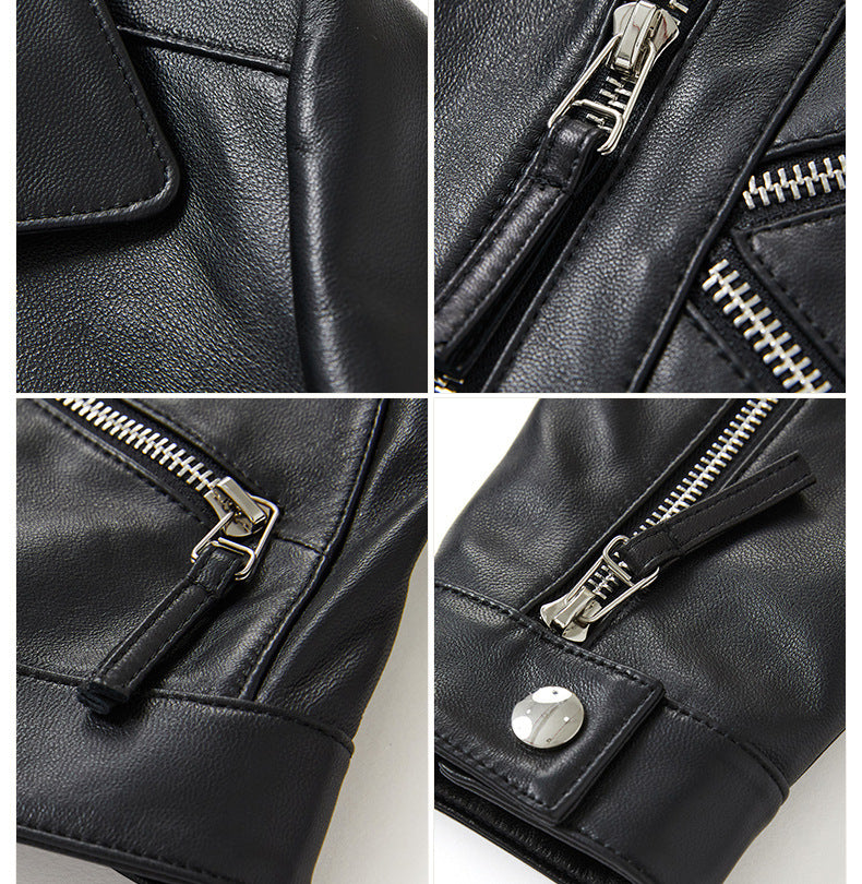 Handmade Real Leather Slim Fit Small Leather Clothes Coat