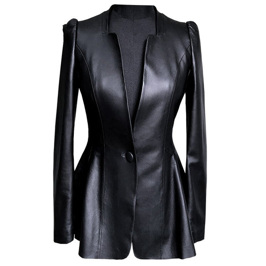 Handmade Short Coat Women's Leather Jacket